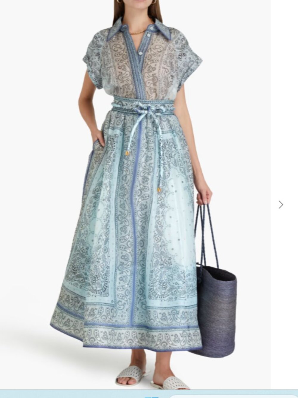 ZIMMERMANN Matchmaker Blue Paisley Midi Skirt Brand Size 2. NWT!!